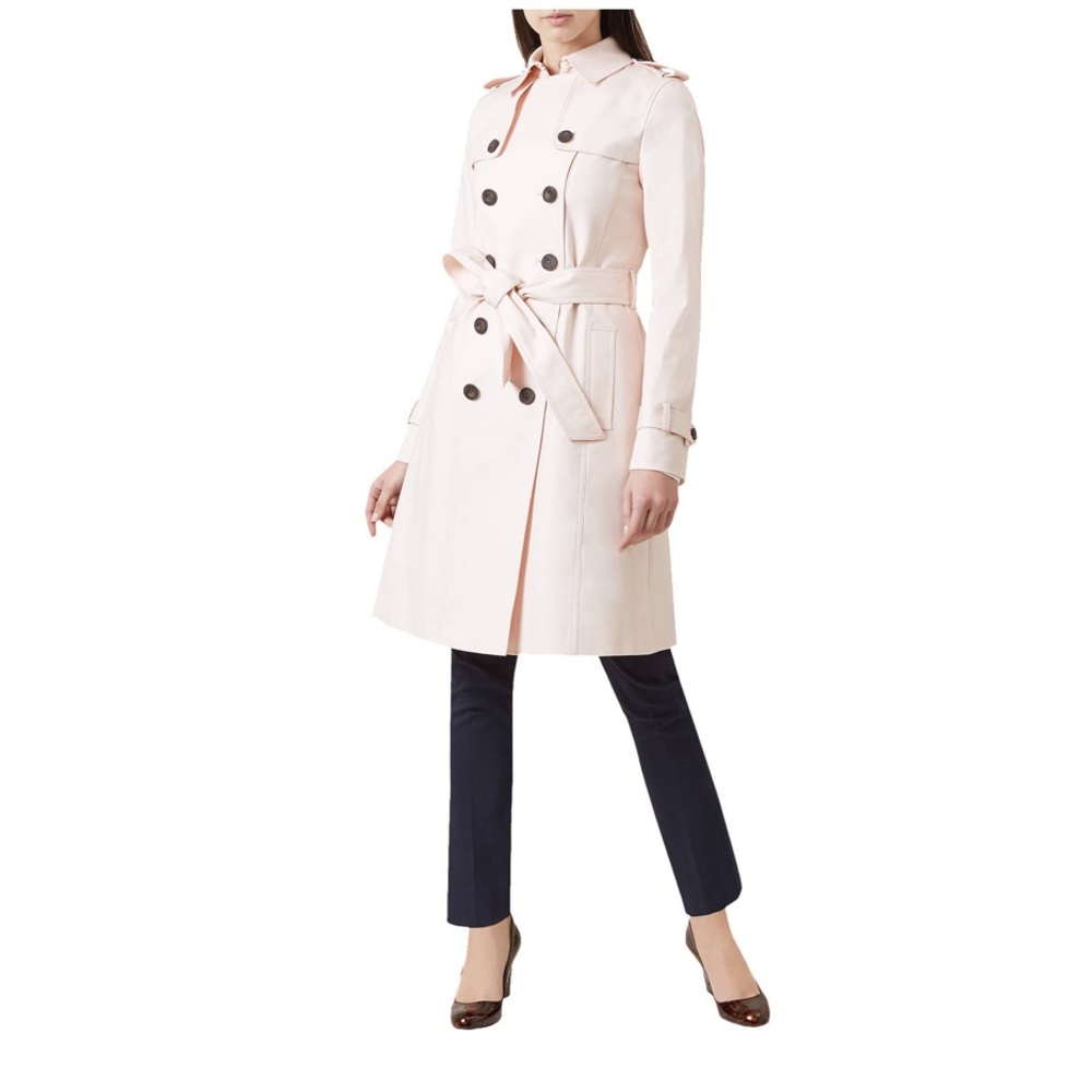 Hobbs London Trench Coat Saskia US Size 2 | Cream